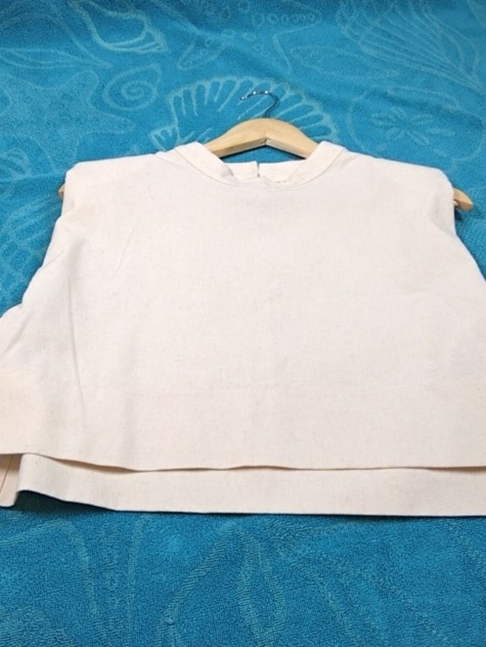 Commense Cream Linen-Look Cropped Top & Wide-Leg Pants Set - Picture 4 of 5
